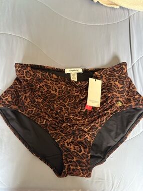 Popilush High-Waist Leopard Print Bikini Bottoms